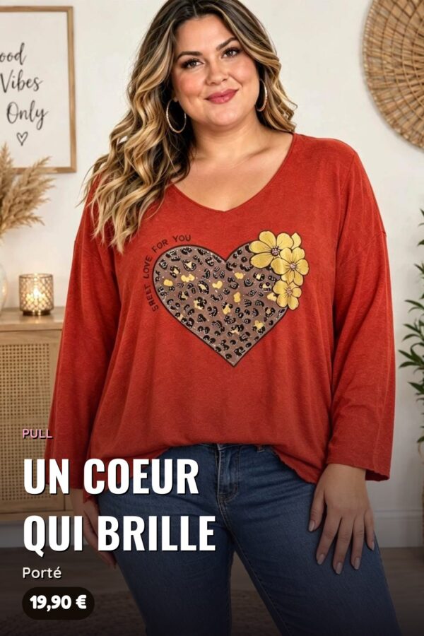 Pull Cœur Léopard « Sweet Love for You »