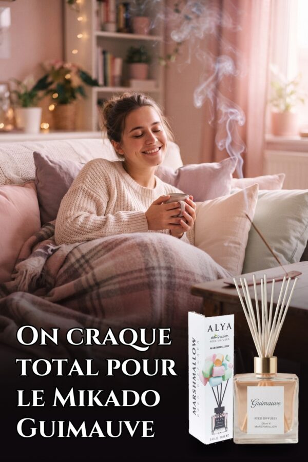 Mikado Parfumé Guimauve – 3 Mois de Parfum Enivrant