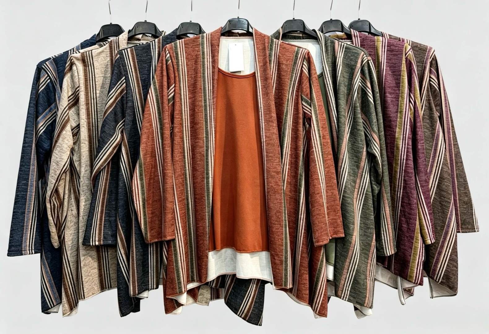 Pull Trompe-l'Œil 2 en 1 Gilet Rayé – Image 2